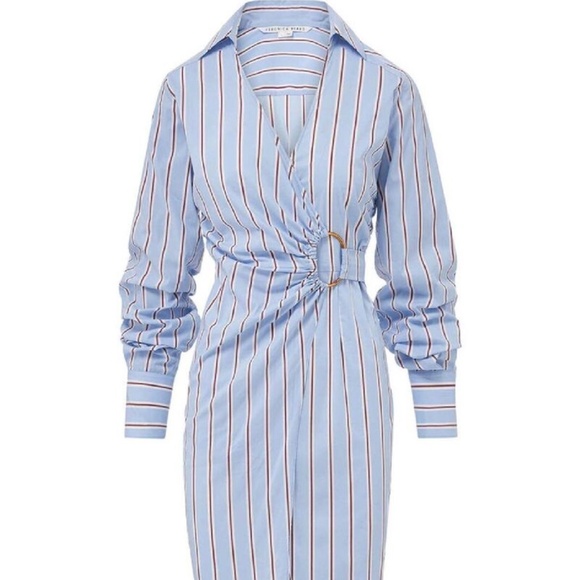 Veronica Beard Afton Striped Wrap Shirtdress - Picture 4 of 4
